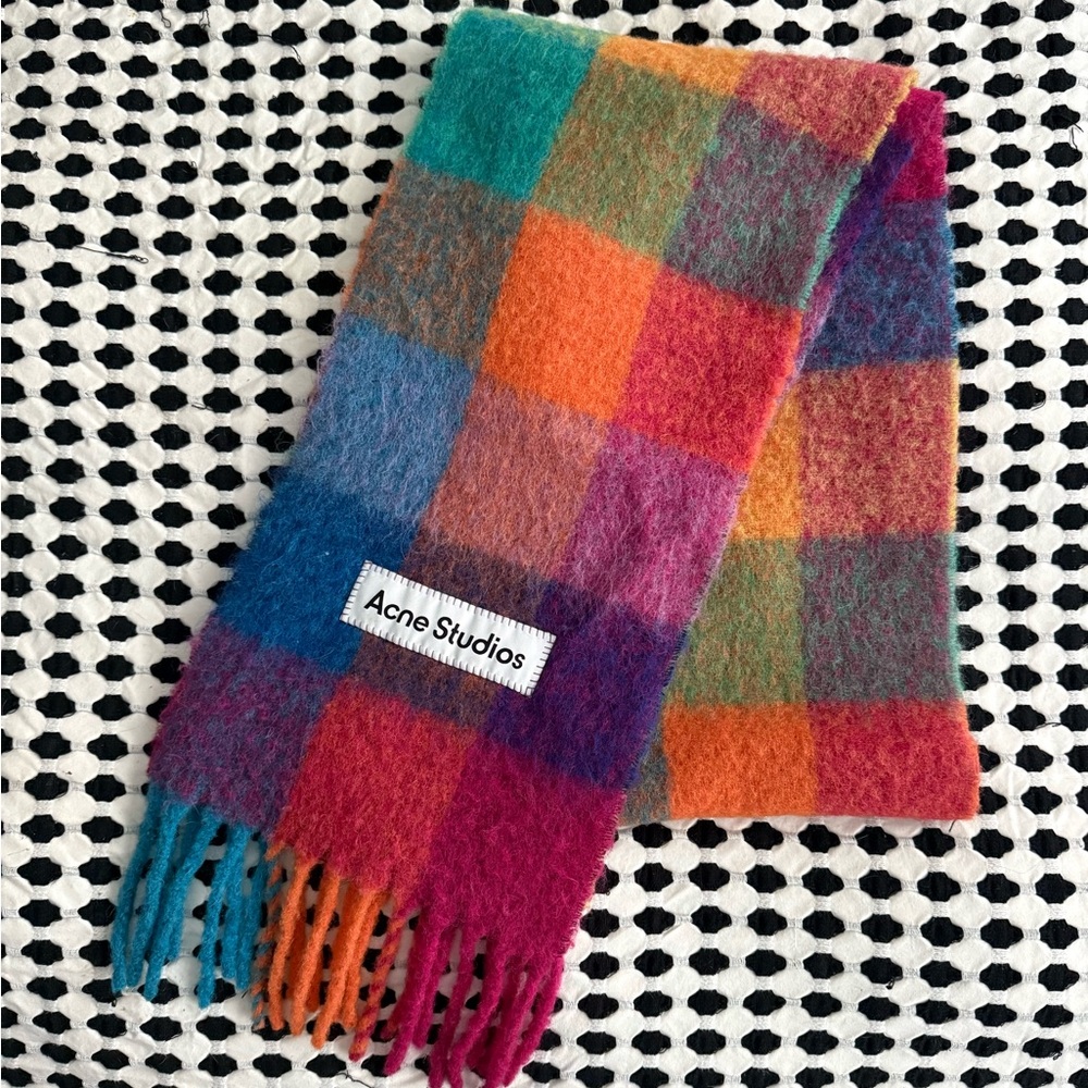 Acne Studios Colorful Checkered Scarf